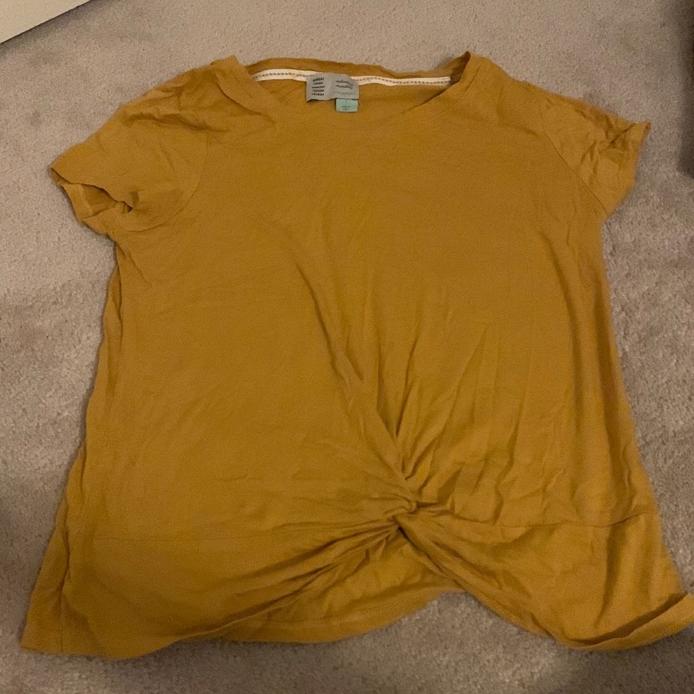 Saturday Sunday anthropology gold knot twist shirt - size small